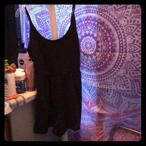 Black textured romper